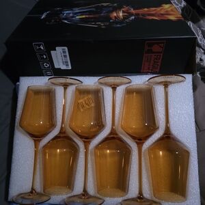 Amber Wine Glass Set